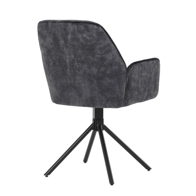 Jídelní křeslo ASTRID — kov, samet, černá