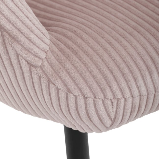 Relaxační křeslo ušák s taburetem ROYAL — kov, manšestr, růžová