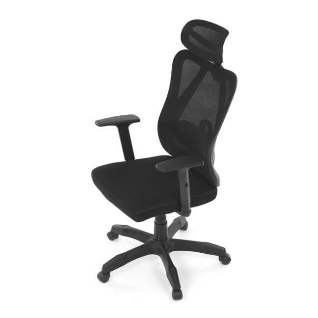 Kancelářská ergonomická židle MANET — síť / látka, černá