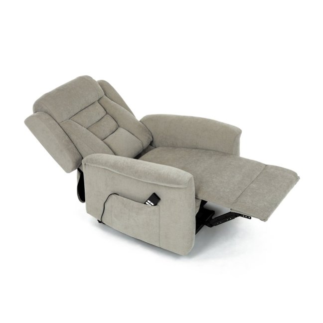 TV křeslo SARGON s elektrickým polohováním — 2 motory, látka, béžová