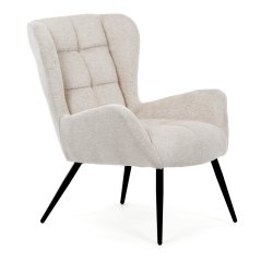 Relaxační křeslo ušák QUEEN — látka, krémová