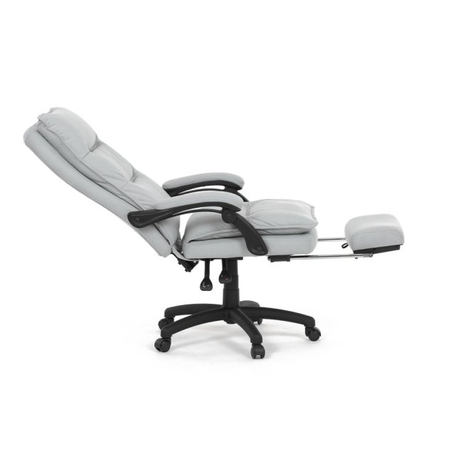 Kancelářské křeslo TITUS s podnožkou — látka, světle šedá