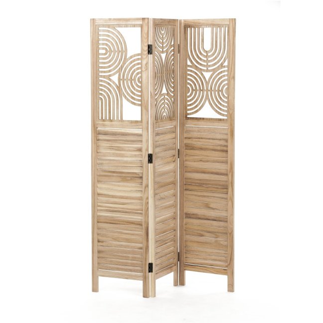 3dílný paravan AKIKO — dřevo, přírodní