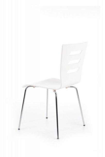 Jídelní židle JOANNA — kov, překližka, bílá