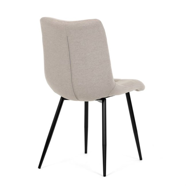 Jídelní židle DAEMON — kov, látka, černá / cappuccino