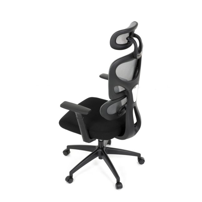 Kancelářská ergonomická židle GRANT — síť, látka, černá / šedá