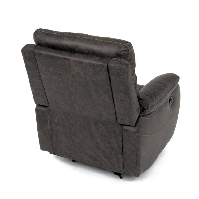 Relaxační křeslo BENNY s elektrickým polohováním — látka, tmavě hnědá