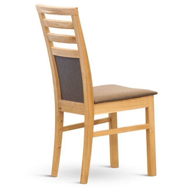 Jídelní čalouněná židle BART — masiv dub, látka, více barev - Barva potahu židle BART: Boss Marrone 5