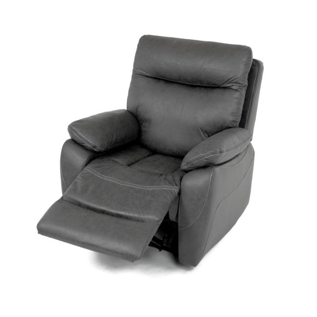 Relaxační křeslo BENNY s elektrickým polohováním — látka, šedá
