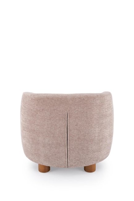 Designové křeslo BAKER — dřevo, látka, béžová