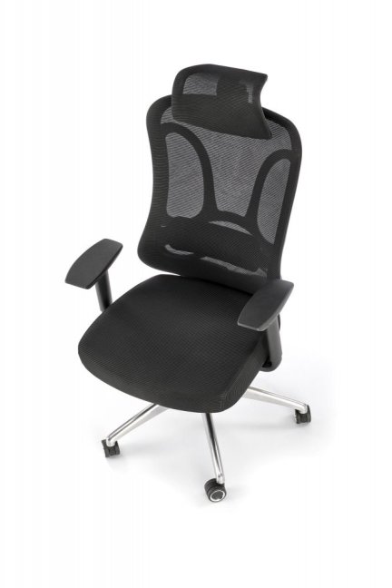 Kancelářská ergonomická židle GILBERTO — síť / látka, černá