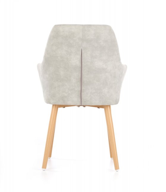 Jídelní křeslo DORA — kov, ekokůže, šedá