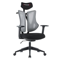 Herní  ergonomická  židle ERACER H3246 — síť / látka, šedá / černá
