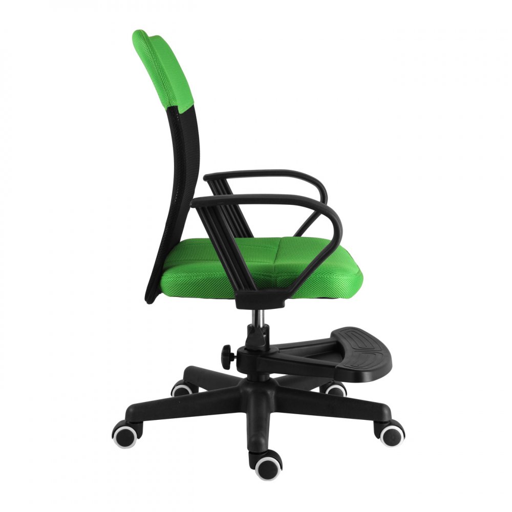 Detská stolička Neoseat MONKEY s podnožou — látka, čierna / zelená