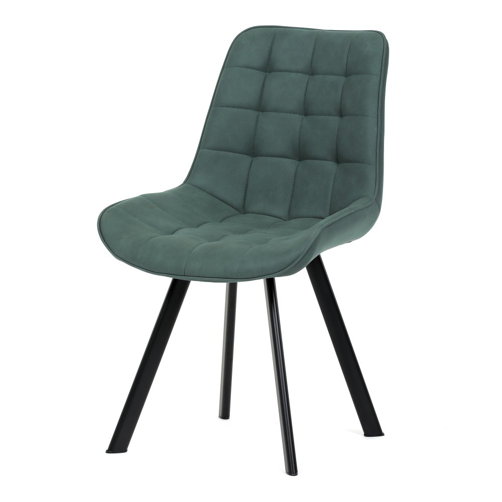 Jídelní židle DRAKAR — kov, látka vintage, více barev Zelená