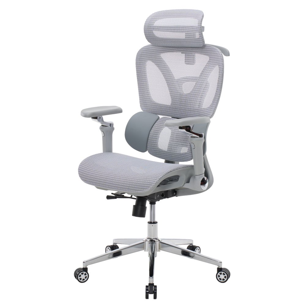 Levně Kancelářská ergonomická židle PORTE II — síťovina, šedá
