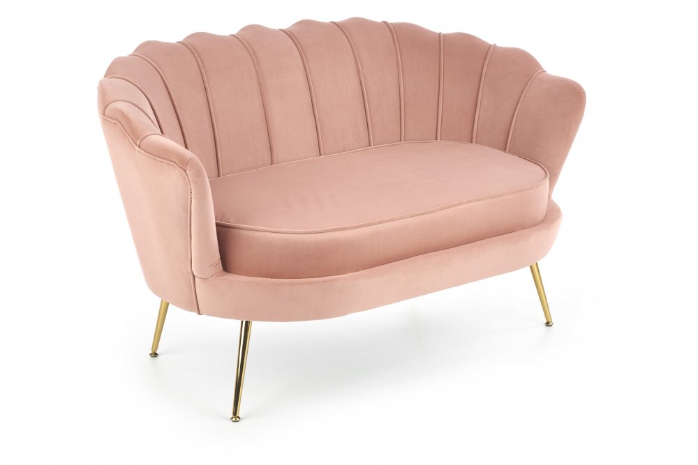 Levně Designová pohovka AMORINITO XL — kov, látka, zlatá / růžová